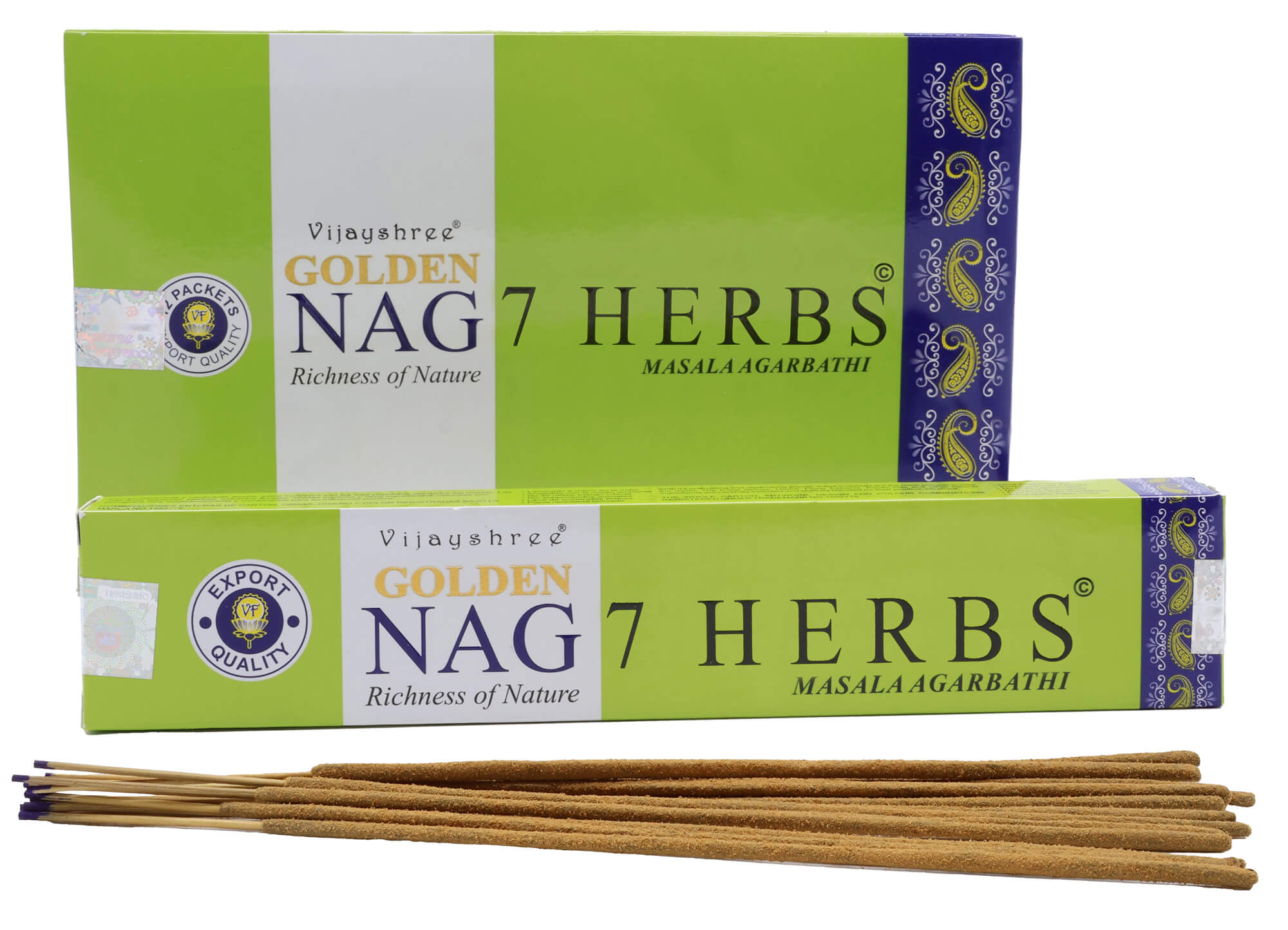 Encens Golden 7 Herbes - Boîte de 12 Paquets de 15g