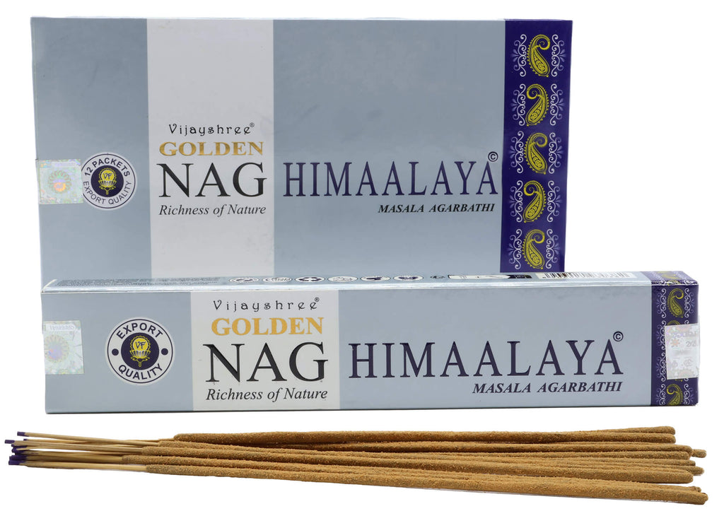 Encens Golden Nag Himalaya - Boîte de 12 Paquets de 15g