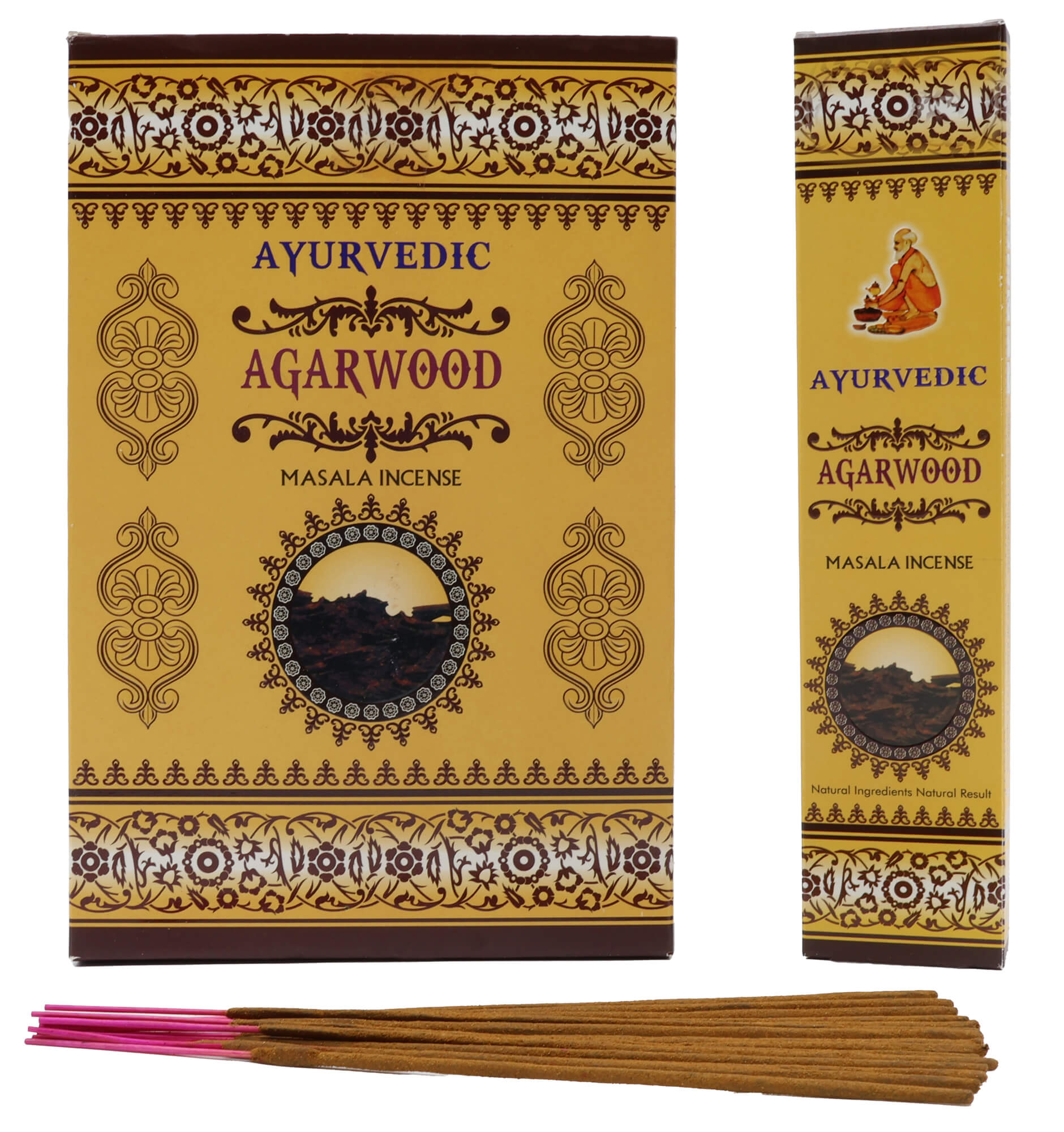 Encens Ayurvedic Bois d'Agar boîte de 12 paquets de 15g