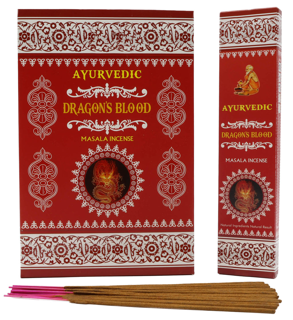 Encens Ayurvedic Sang de Dragon boîte de 12 paquets de 15g