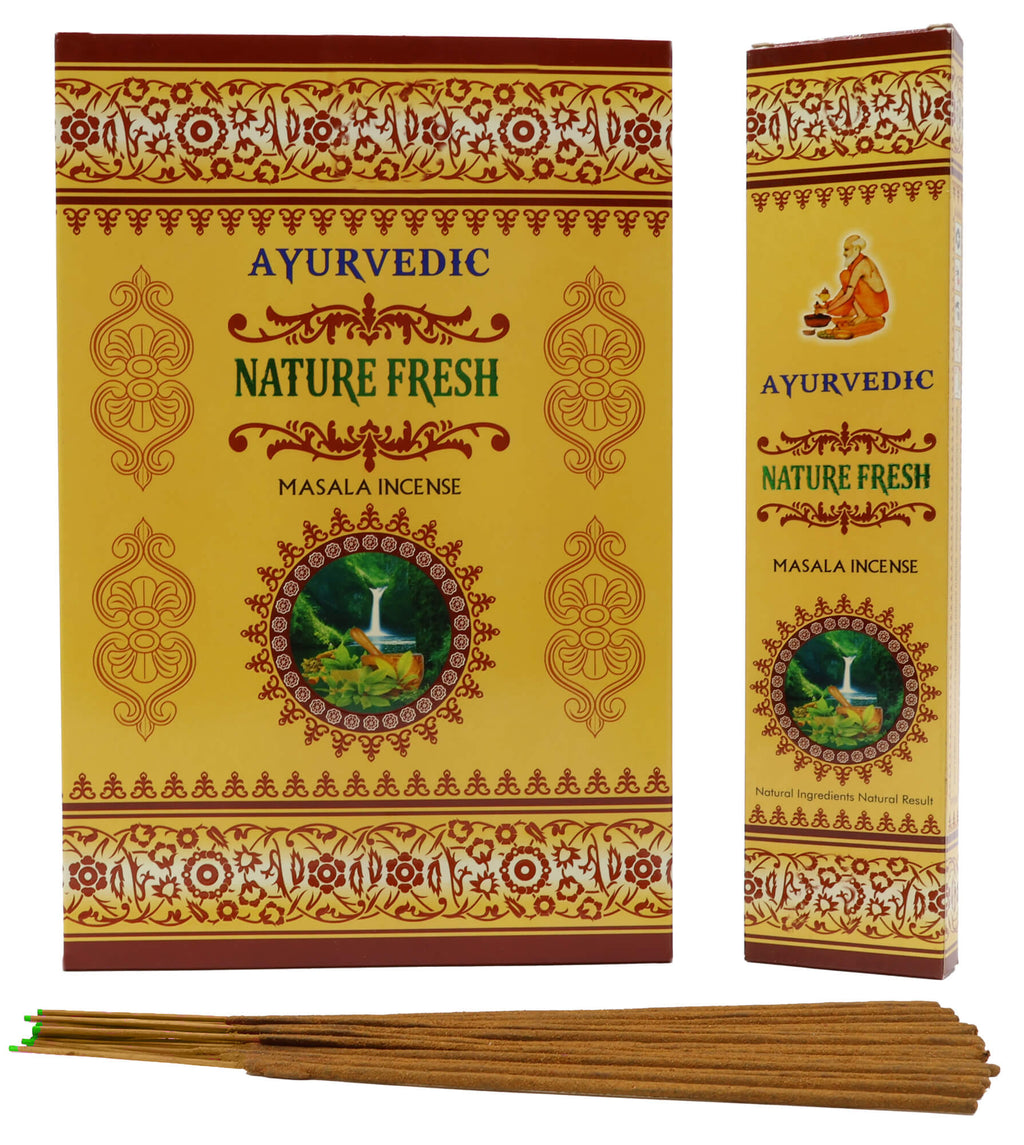 Encens Ayurvedic Nature Fraîche boîte de 12 paquets de 15g
