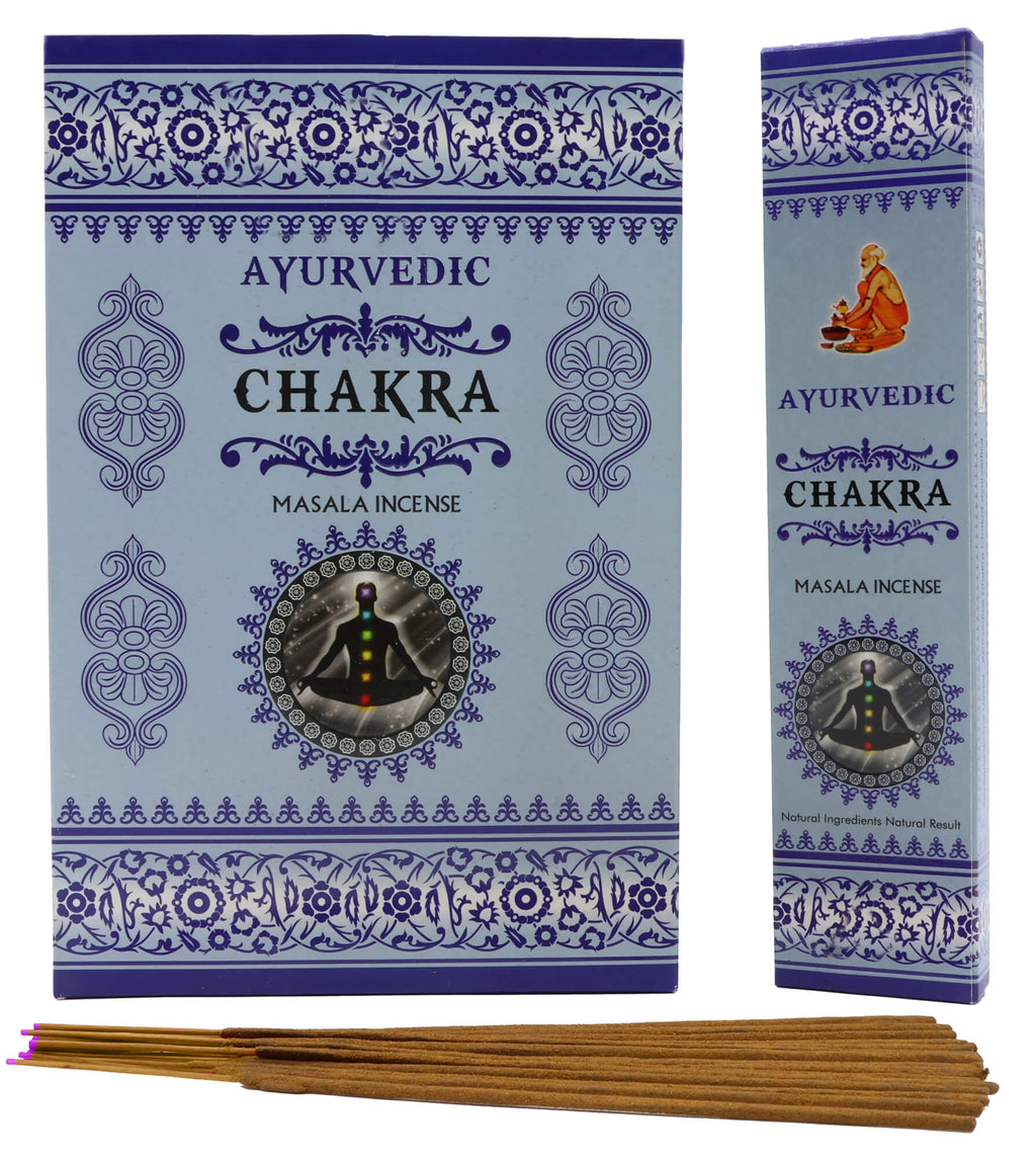 Encens Ayurvedic Chakras boîte de 12 paquets de 15g