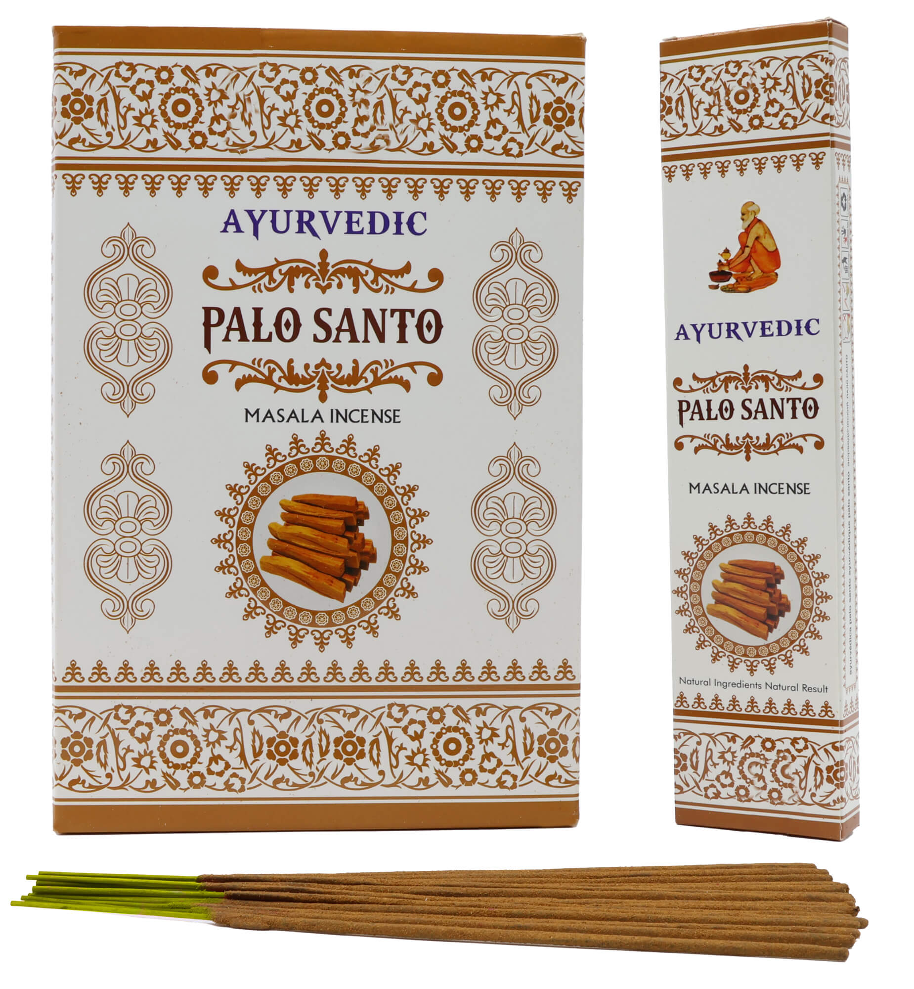 Encens Ayurvedic Palo Santo - Boîte de 12 Paquets de 15g