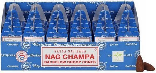 Backflow Cônes Satya Nag Champa 6 boîtes de 24 cônes