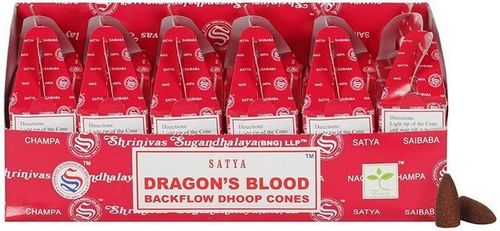 Backflow Cônes Satya Sang de Dragon 6 boîtes de 24 cônes