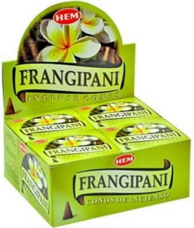 Encens HEM Cônes Frangipane boîte de 12 paquets de 10 cônes