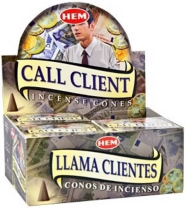 Encens HEM Cônes Call Clients boîte de 12 paquets de 10 cônes