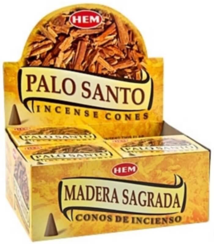 Encens HEM Cônes Palo Santo boîte de 12 paquets de 10 cônes