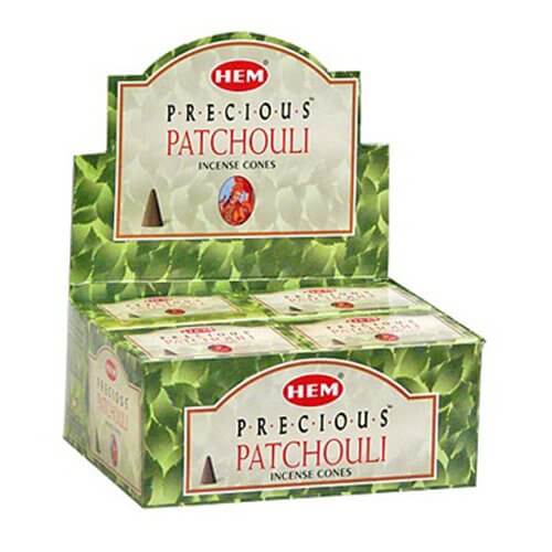Encens HEM Cônes Precious Patchouli boîte de 12 paquets de 10 cônes