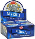 Encens HEM Cônes Myrrhe boîte de 12 paquets de 10 cônes
