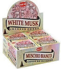 Encens HEM Cônes Musc Blanc boîte de 12 paquets de 10 cônes