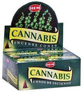 Encens HEM Cônes Cannabis boîte de 12 paquets de 10 cônes