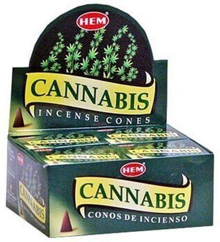 Encens HEM Cônes Cannabis boîte de 12 paquets de 10 cônes