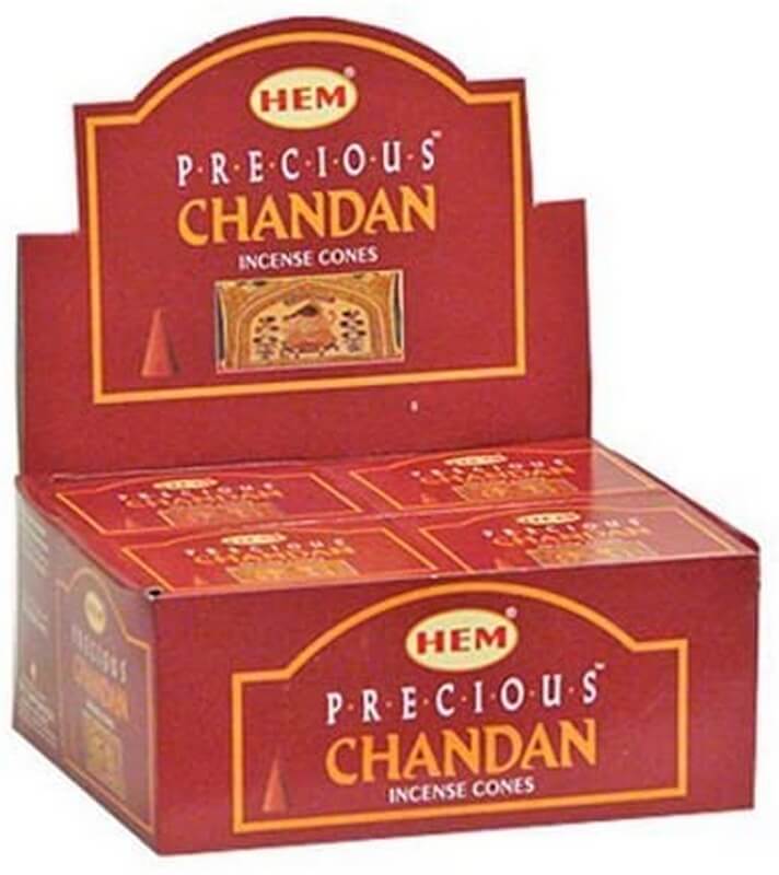 Encens HEM Cônes Precious Chandan boîte de 12 paquets de 10 cônes