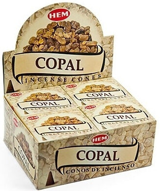 Encens HEM Cônes Copal boîte de 12 paquets de 10 cônes