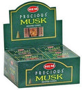 Encens HEM Cônes Precious Musk boîte de 12 paquets de 10 cônes
