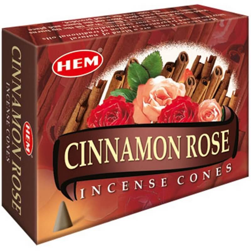 Encens HEM Cônes Rose Cannelle boîte de 12 paquets de 10 cônes