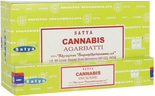 Encens Satya Cannabis Boîte de 12 paquets de 15g