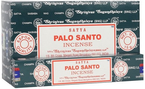 Encens Satya Palo Santo Boîte de 12 paquets de 15g