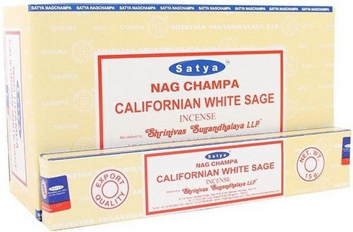 Encens Satya Sauge blanche Californienne Boîte de 12 paquets de 15g