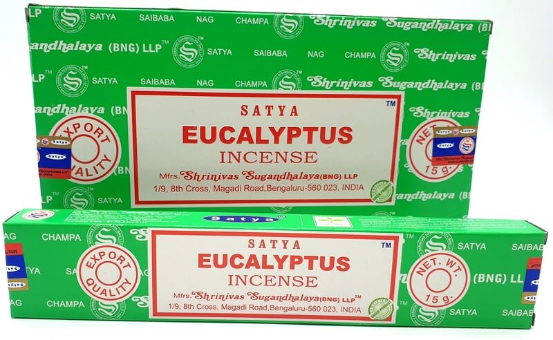 Encens Satya Eucalyptus Boîte de 12 paquets de 15g