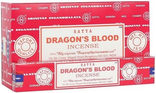 Encens Satya Sang de Dragon Boîte de 12 paquets de 15g