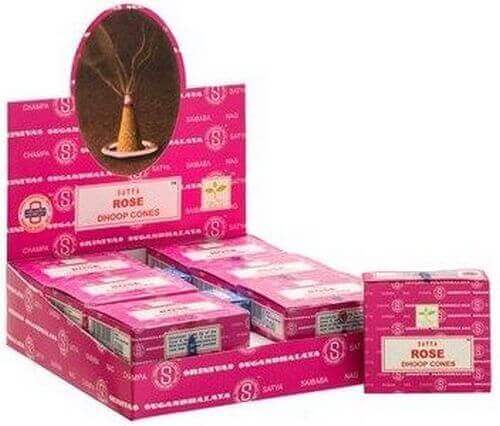 Encens Satya Cônes Rose - Boîte de 12 Paquets
