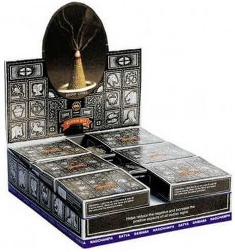 Encens Satya Cônes Super Hit - Boîte de 12 Paquets