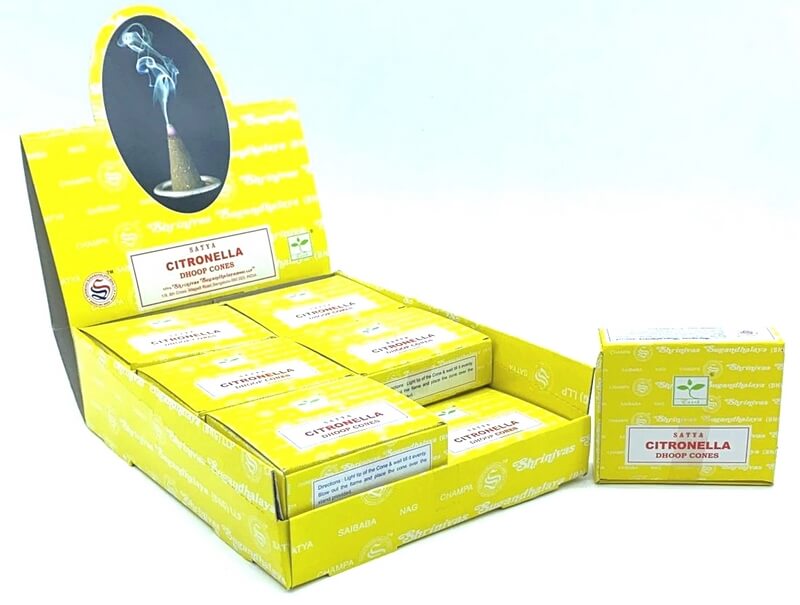 Encens Satya Cônes Citronnelle - Boîte de 12 Paquets