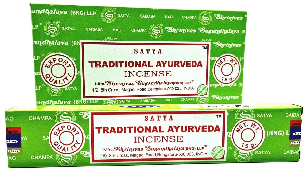 Encens Satya Ayurveda Traditionnel Boîte de 12 paquets de 15g