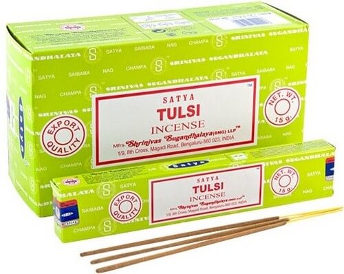 Encens Satya Basilic Boîte de 12 paquets de 15g