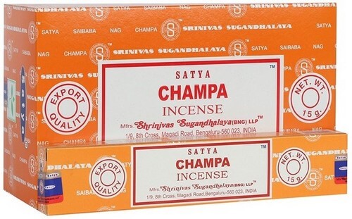 Encens Satya Champa Boîte de 12 paquets de 15g