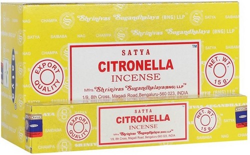 Encens Satya Citronnelle Boîte de 12 paquets de 15g