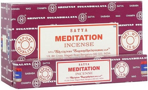 Encens Satya Méditation Boîte de 12 paquets de 15g