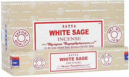 Encens Satya Sauge Blanche Boîte de 12 paquets de 15g