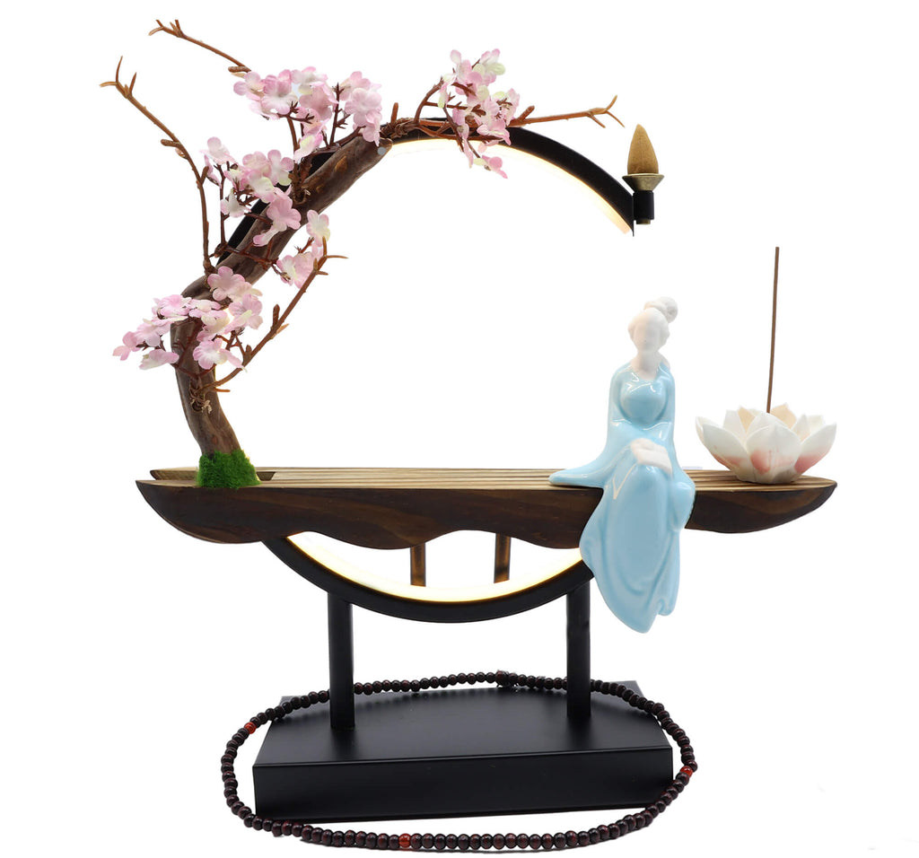 Porte-Encens Backflow Arbre de Méditation LED 35cm