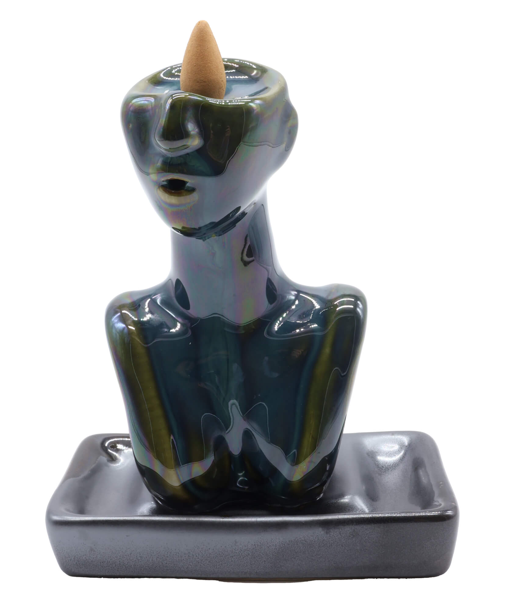 Porte-Encens Backflow Visage Design 16cm