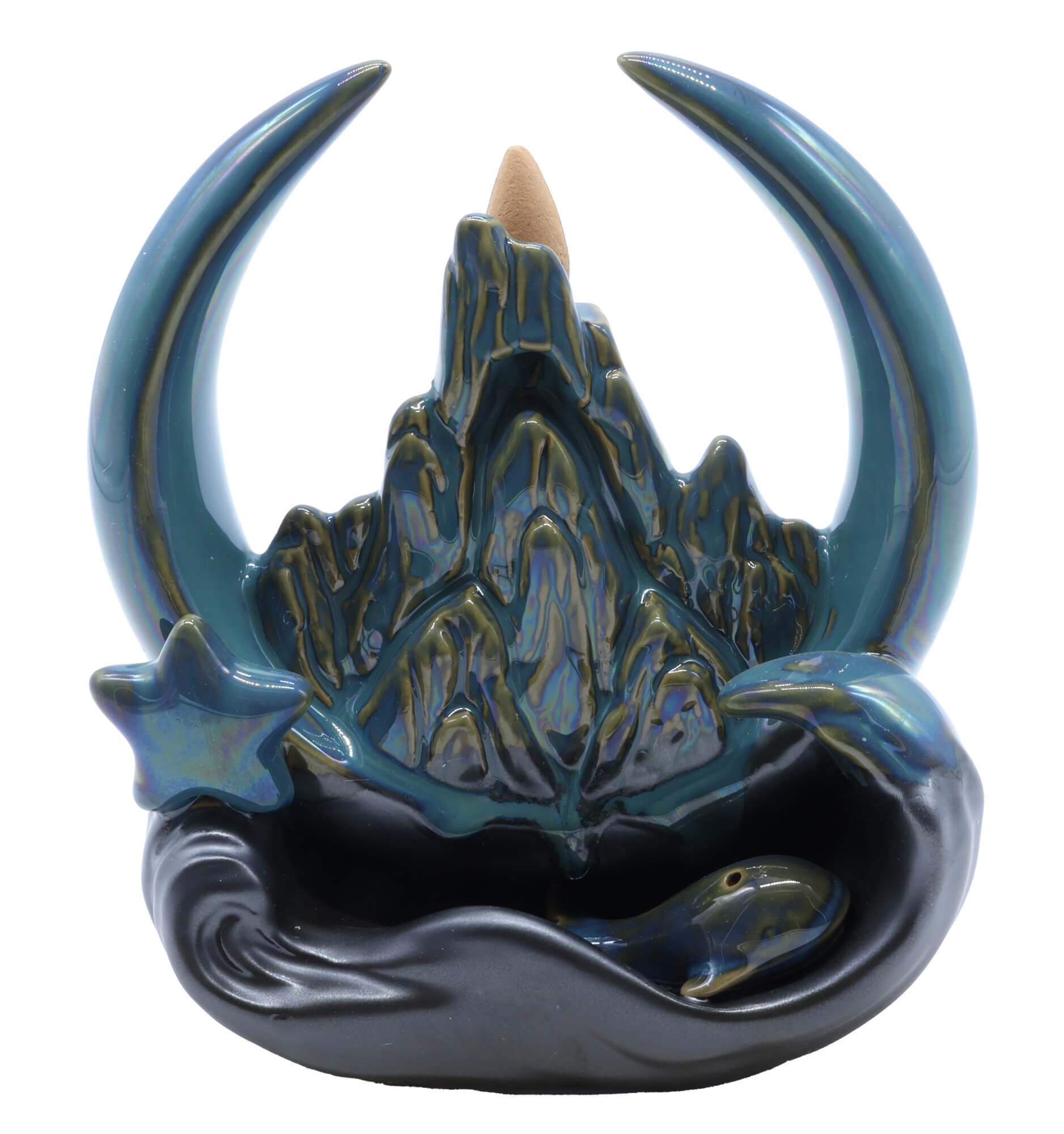 Porte-Encens Backflow Lune Etoile 17cm