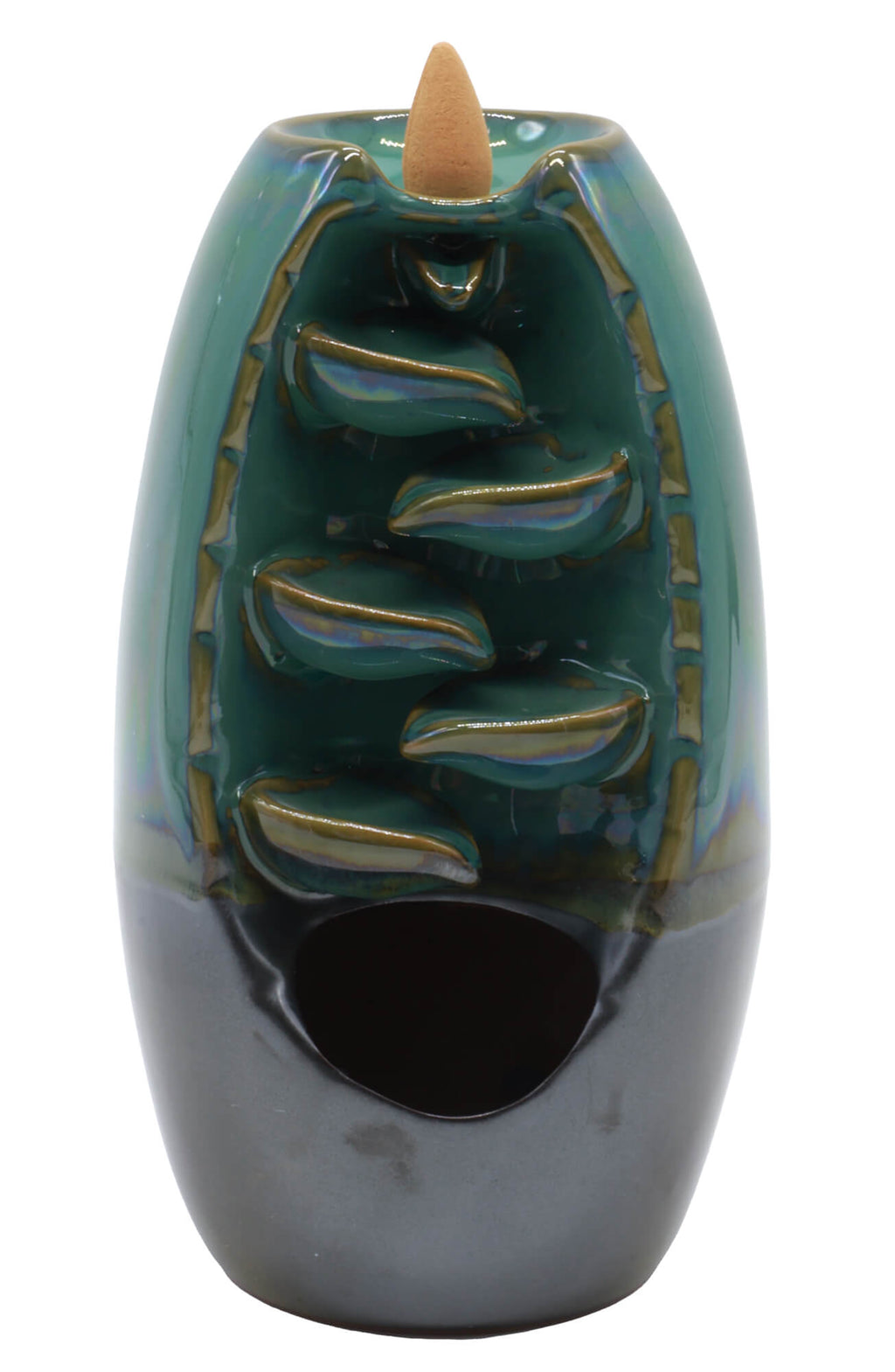 Porte-Encens Backflow Cascade Chinoise Bleu/Noir 20cm