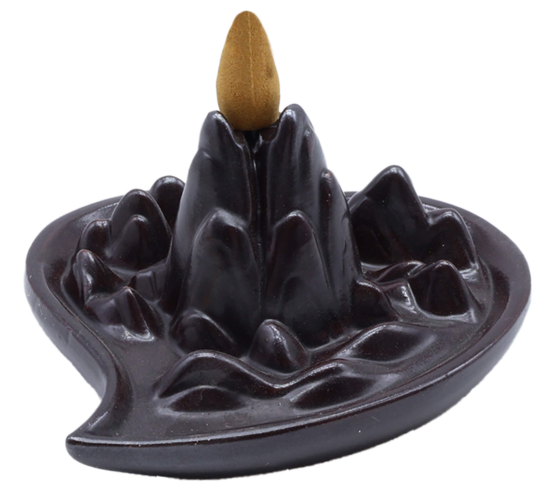 Porte-Encens Backflow Montagne Coeur 14cm