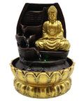 Fontaine Résine Bouddha Doré & Cascade 28cm