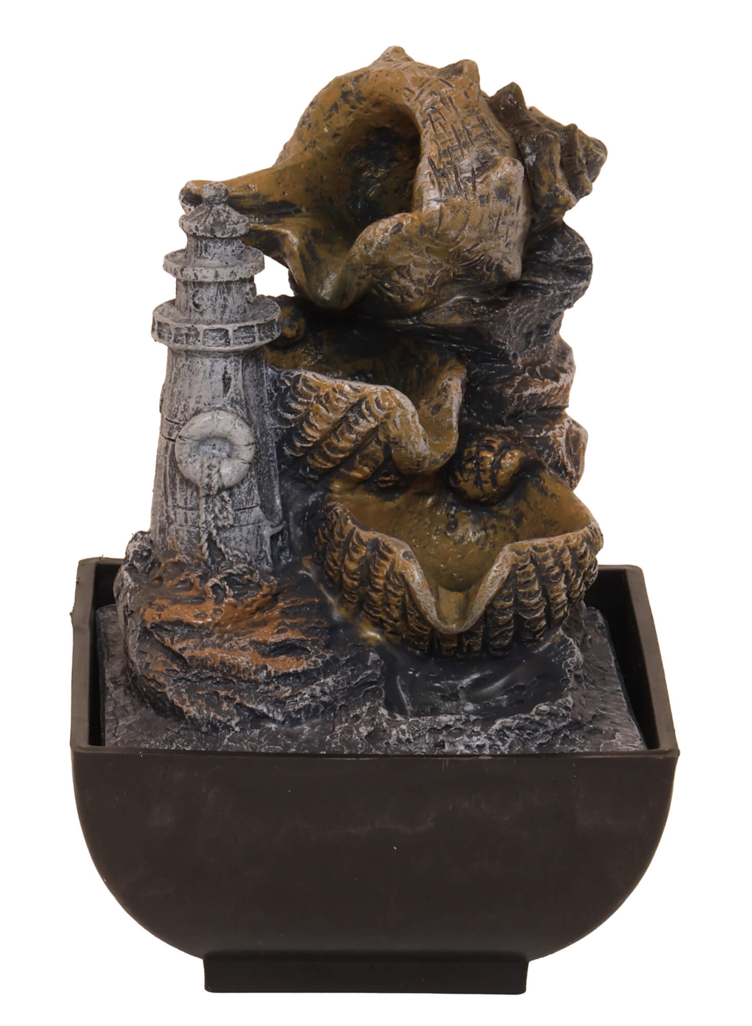 Fontaine Résine Phare & Coquillages 24cm