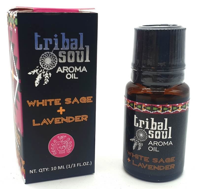 Huile Tribal Soul Sauge Blanche & Lavande 10mL - Boîte de 12 pièces