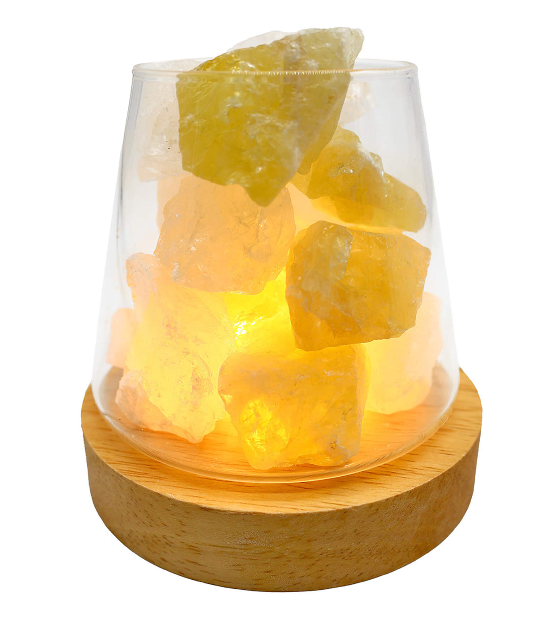 Lampe Diffuseur Cristal de Roche + Citrine 10cm