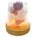Lampe Diffuseur Améthyste + Cristal de Roche 10cm