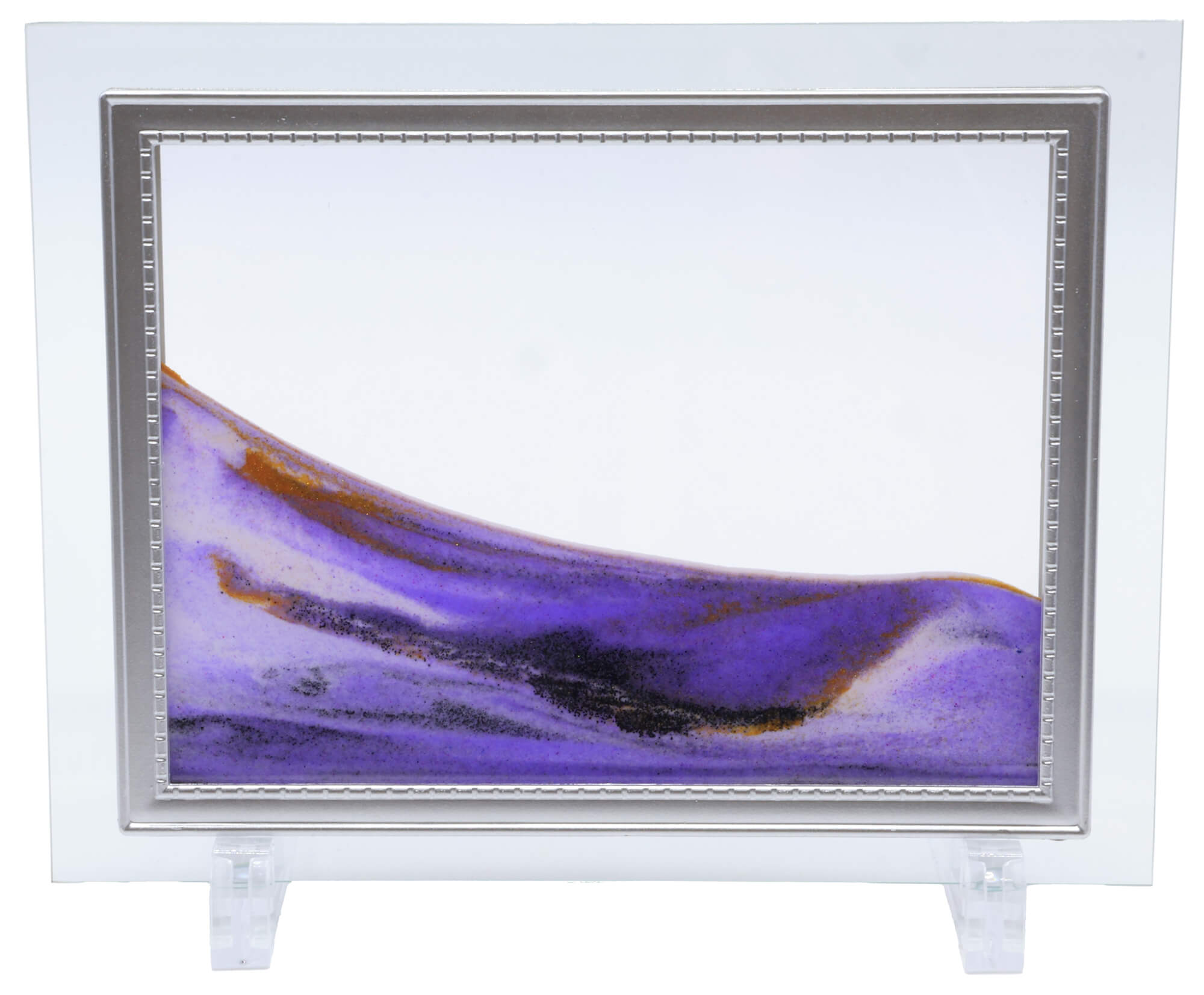 Tableau Sable Mouvant Verre 22cm - Violet