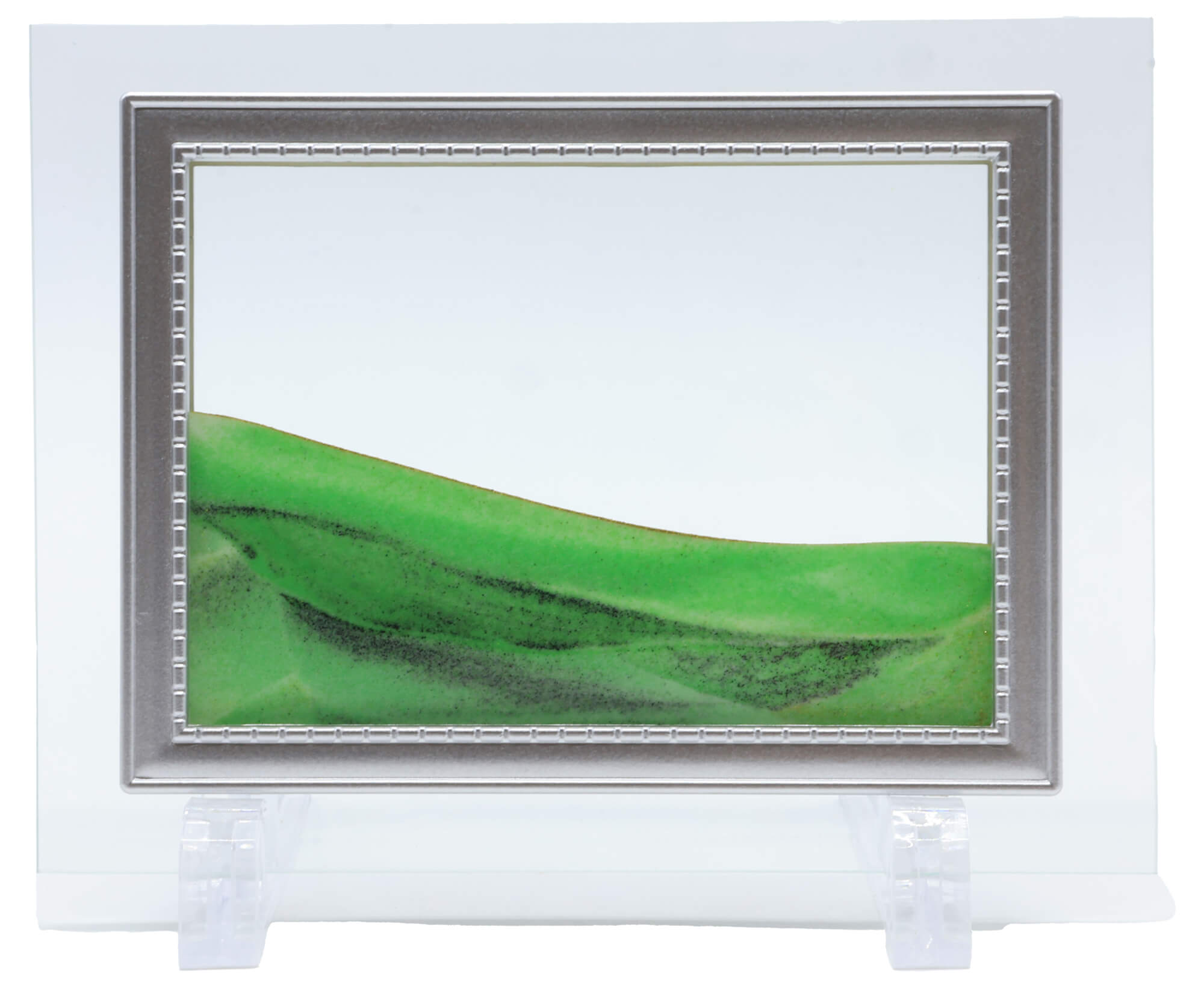 Tableau Sable Mouvant Verre 17cm - Vert