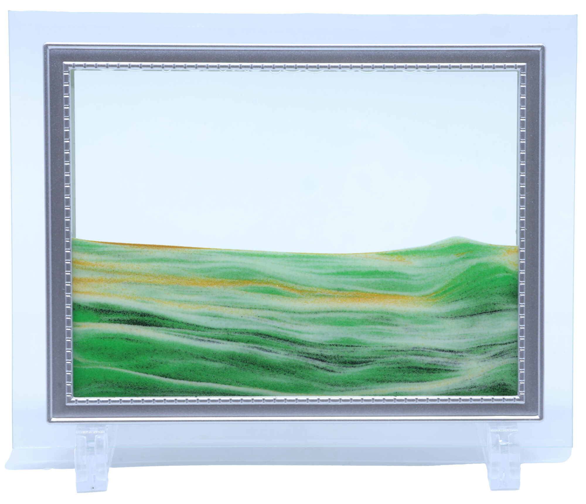 Tableau Sable Mouvant Verre 22cm - Vert