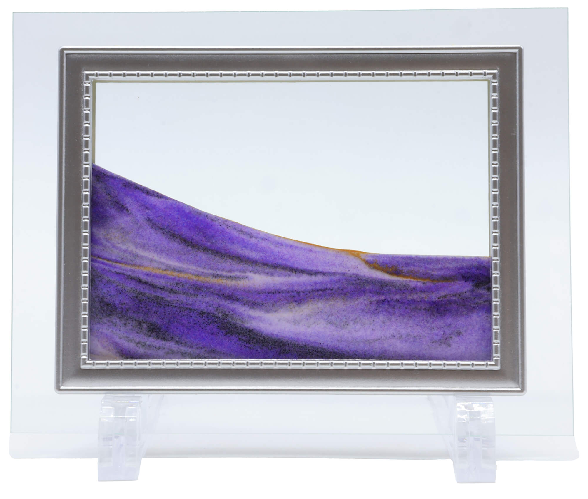 Tableau Sable Mouvant Verre 17cm - Violet