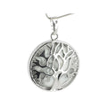 Howlite Pendentif Arbre de Vie Pierre Cabochon Rond 25mm et Métal Argenté